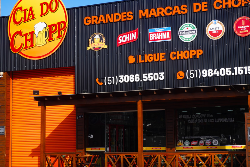 Loja Cia do Chopp com marcas de chopp